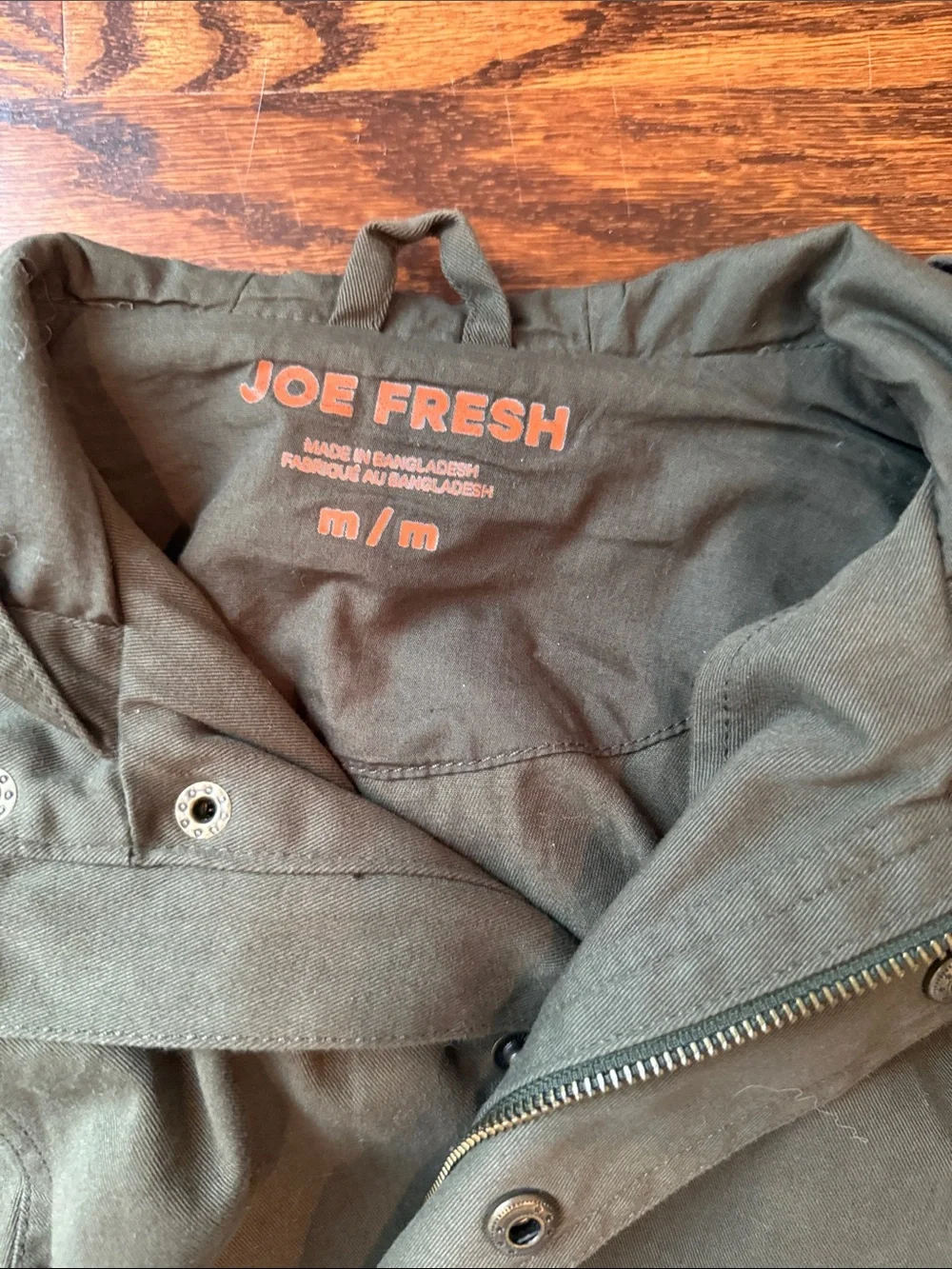 Joe Fresh Olive Green Hooded Kids Raincoat